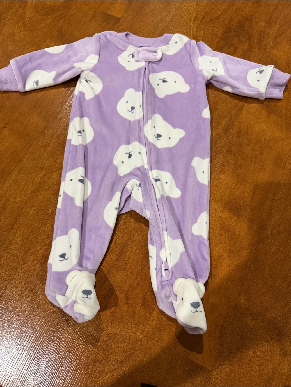 Carter's Lavender Bear Print Footed One-Piece